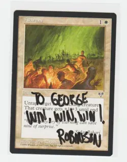 Magic the Gathering ~ 1x Alarum ~ MIRAGE ~ M/NM ~ SIGNED BY ARTIST - Image 1