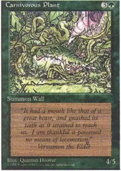 Heavy Play, English MTG Regular Carnivorous Plant Alternate Fourth Edition Magic - Image 1