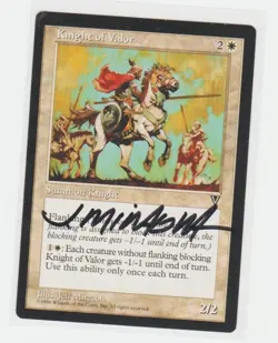 Magic the Gathering ~ 1x Knight of Valor ~ VISIONS ~ MP ~ SIGNED BY ARTIST - Image 1
