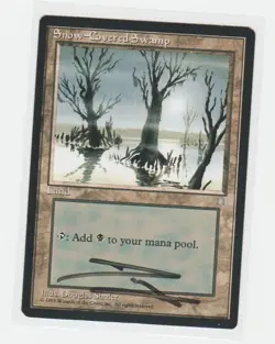 Magic the Gathering ~ Snow-Covered Swamp ~ ICE AGE ~ M/NM ~ Signed by Artist - Image 1