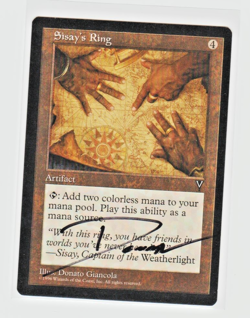 Magic the Gathering ~ 1x Sisay's Ring ~ VISIONS ~ M/NM ~ SIGNED BY ARTIST - Image 1