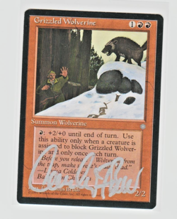 Magic the Gathering ~ Grizzled Wolverine ~ ICE AGE ~ M/NM ~ SIGNED BY ARTIST - Image 1