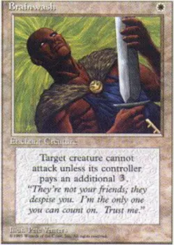 Heavy Play, English MTG Regular Brainwash Alternate Fourth Edition Magic the Gat - Image 1