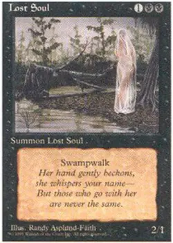Moderate Play, English MTG Regular Lost Soul Alternate Fourth Edition Magic the - Image 1