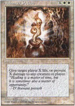 Heavy Play, English MTG Regular Alabaster Potion Alternate Fourth Edition Magic - Image 1