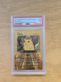 PSA 7 Pikachu 58/102 Gold Metal Celebrations Ultra Premium Promo Graded Pokemon - Image 1