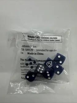 Pokemon Primal Clash Kyogre Dice - Sealed Set of 7 Blue / White Elite Trainer - Image 2