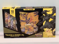 Pokemon TCG Pikachu & Zekrom-GX Tag Team Premium Collection Box - New Sealed - Image 1