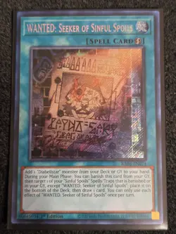 YuGiOh! WANTED: Seeker of Sinful Spoils RA03-EN074 Secret Rare NM/M English - Image 1