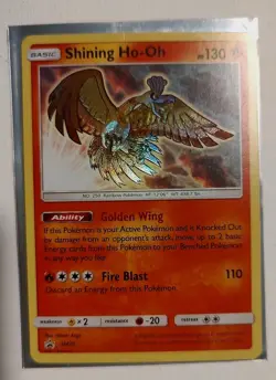 Pokemon TCG Shining Ho-Oh SM70 Black Star Promo Holo Card/EX-NM/Rare - Image 1