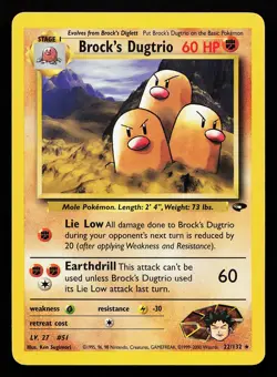 Brock's Dugtrio 22/132 Rare Gym Challenge Pokemon Card - Image 1