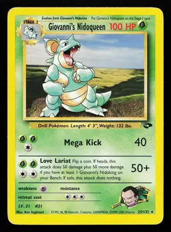 Giovanni's Nidoqueen 23/132 Rare Gym Challenge Pokemon Card - Image 1