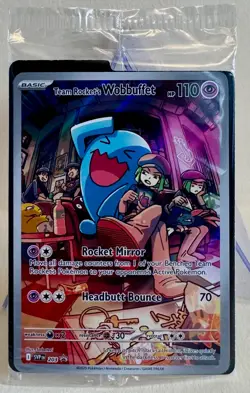 Team Rocket's Wobbuffet 203 Sv: Scarlet & Violet Promo Cards Holo SEALED - Image 1