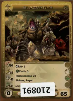 (210891) BLAZVATAN 160/85/40/145/65 (2 Max Stats) Ultra Rare Foil Chaotic Card - Image 1