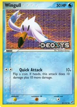 Wingull 81/107 Reverse Holo Stamped EX Deoxys Pokemon Card NM - Image 1