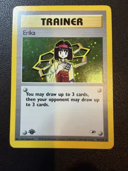Trainer Erika Gym Heroes Holo 1st Edition NM/LP Pokemon TCG Card 16/132 - Image 1