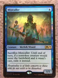 MTG 1x MISTCALLER M19 Magic 2019 Pre-Release Promo - Image 1