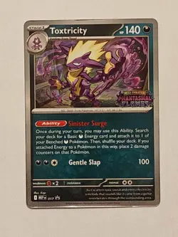 Pokemon TCG Toxtricity Phantasmal Flames Prerelease Stamped Promo 017 LP In Hand - Image 1