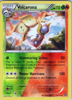 Volcarona 15/114 Rare - Pokemon TCG XY: Steam Siege - Reverse Holo (LP) - Image 1