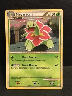 Meganium 26/123 LP Holographic Rare Vintage HGSS Pokemon Card. Fast Shipping! - Image 1