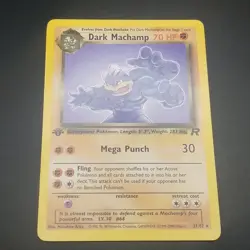 Dark Machamp 27/82 - 1ST EDITION RARE NON-HOLO - Team Rocket Pokemon CARD NM/LP - Image 1