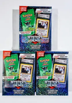 Pokemon TCG: Limited Edition Mystery Gems (1 Graded Card, 1 Booster Pack) X3 - Image 1