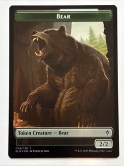 MTG Throne of Eldraine Bear/Food Token Foil 008/017 NM - Image 1