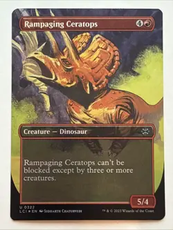MTG The Lost Caverns of Ixalan Rampaging Ceratops Borderless Foil 0322 NM - Image 1