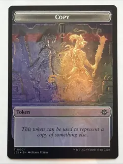 MTG The Lost Caverns of Ixalan Copy/Dinosaur Token Foil 0001/0009 NM - Image 1
