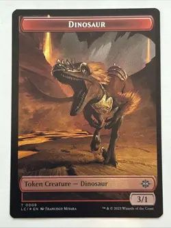 MTG The Lost Caverns of Ixalan Copy/Dinosaur Token Foil 0001/0009 NM - Image 2