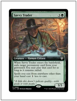 1x Savvy Trader, Outlaws of Thunder Junction, Extended Art, Magic MTG NM - Image 1