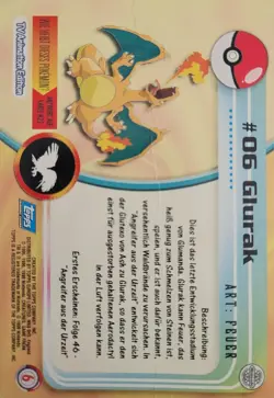 Pokemon - Topps - #06 Glurak (German Charizard) - Foil - Deutsch | Acrylic Case - Image 2