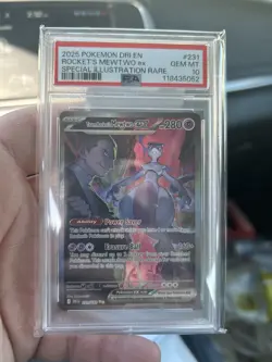 Pokemon 2025 Team Rocket's Mewtwo ex 231/182 SIR Destined Rivals GEM MINT PSA 10 - Image 1