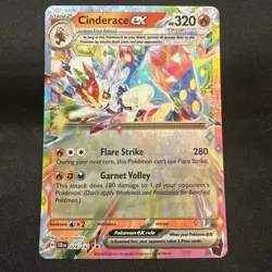 Cinderace ex 28/142 Stellar Crown Double Rare Pokemon - Image 1