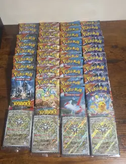 Pokemon TCG Surging Sparks FACTORY SEALED Lot Of 36 Packs Rare With 4 ETB Promos - Image 1