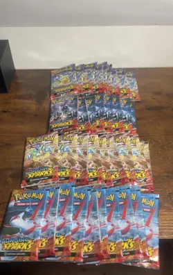 Pokemon TCG Surging Sparks FACTORY SEALED Lot Of 36 Packs Rare With 4 ETB Promos - Image 2