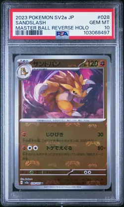 Sandslash 028/165 Master ball Japanese Pokemon TCG SV2a 151 PSA 10 - Image 1