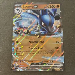 Lucario ex 051/131 [Prismatic Evolutions Stamped] Double Rare Promo Pokemon NM/M - Image 1