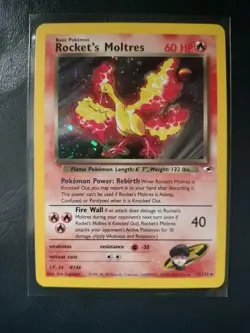 Rocket's Moltres - 12/132 Gym Heroes Unlimited Holo Rare Pokemon - NM/MINT - Image 1