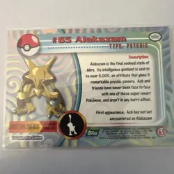 Alakazam #65 Topps Pokemon TV Animation Edition Pokemon Card NM - Image 2