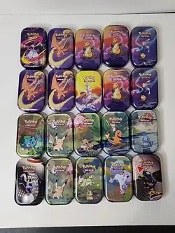 Empty Pokemon Mini Tins Lot of 20 (Includes Art cards only) - Image 1