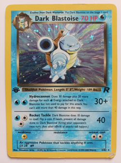 Dark Blastoise 1st Edition Holo Pokemon Card 3/82 Team Rocket Rare Vintage MP - Image 1