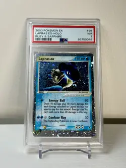 2003 POKEMON EX RUBY & SAPPHIRE #99 LAPRAS EX-HOLO PSA 7 - Image 1