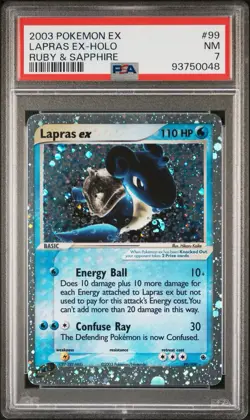 2003 POKEMON EX RUBY & SAPPHIRE #99 LAPRAS EX-HOLO PSA 7 - Image 3