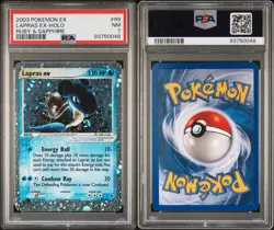 2003 POKEMON EX RUBY & SAPPHIRE #99 LAPRAS EX-HOLO PSA 7 - Image 5