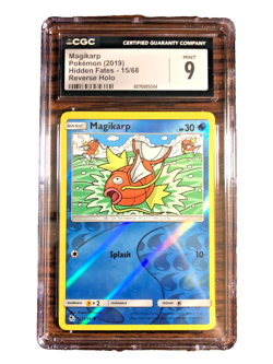 Magikarp Reverse Holo Common #15 - CGC MINT 9 - 2019 Hidden Fates - Pokemon TCG - Image 1