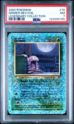 2002 POKEMON LEGENDARY COLLECTION 78/110 GRIMER REVERSE HOLO PSA 7 - Image 1