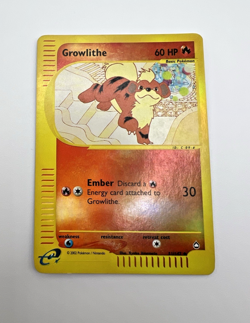 Vintage Pokemon Growlithe (51/147, Aquapolis, Reverse Holo) e-Reader Mod Play - Image 1