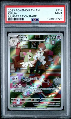 Kirlia 212/198 Scarlet Violet Base Set Illustration Rare Pokemon PSA 9 MINT - Image 3