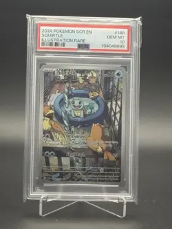 PSA 10 Squirtle 148/142 Stellar Crown Illustration Rare Pokemon TCG GEM MINT - Image 1